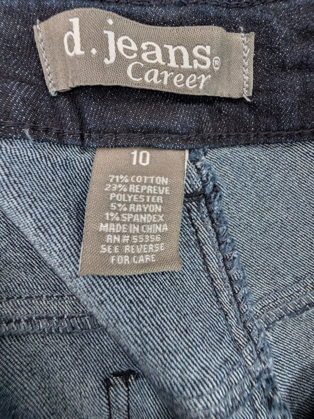 D Jeans Career Denim Pants Womens Size 10 Trousers High Rise Straight Dark Wash - Picture 6 of 7